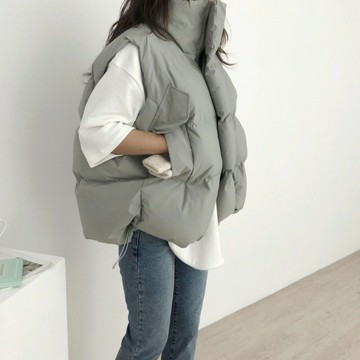 羽絨棉面包服馬甲女2025冬季新款寬松棉衣顯瘦加厚顯瘦外套上衣潮鑫弘-素時衣櫥