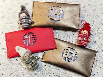 **客製化**皮革紅包錢袋/手縫皮革包/存摺紅包袋