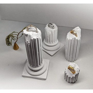 222 台灣模手作 水泥 擺件 戒指架 戒臺 擺飾 飾品 收納 羅馬柱 創意擺件 桌上收納 櫥窗展示 裝飾品 非魚缸擺件