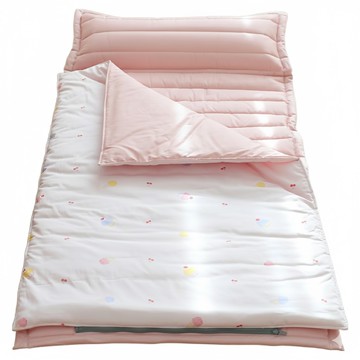 juho DECO 幼兒園午睡袋 附提袋 純棉款  睡墊70 x 150cm + 被70 x 115cm + 枕頭60 x 25cm  美味甜點 白色 + 粉色