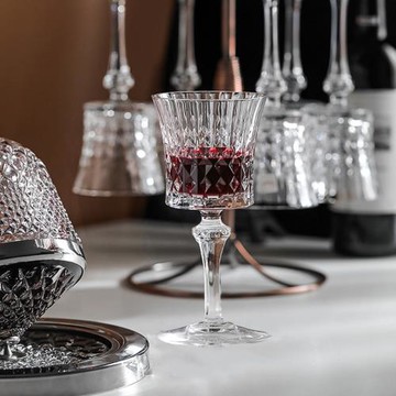 歐式復古浮雕玻璃杯宴會紅酒杯法式葡萄酒高腳酒杯威士起泡香檳杯