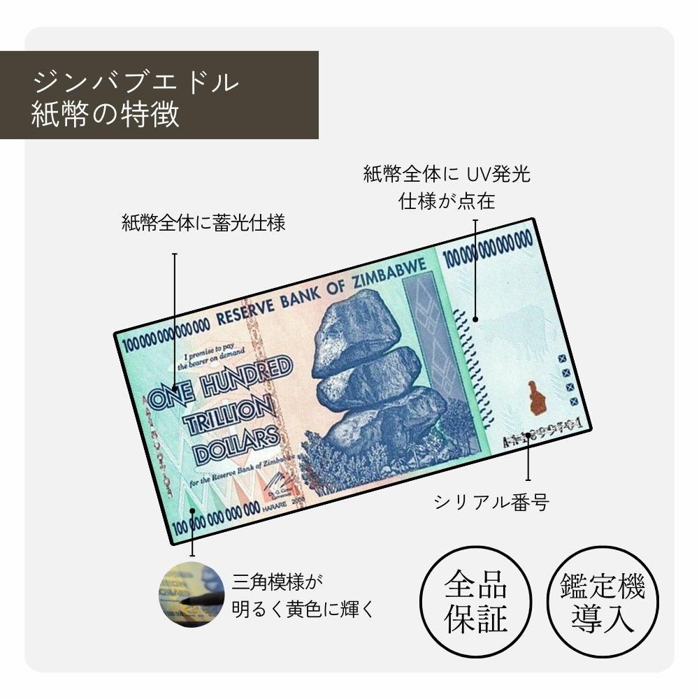 ジンバブエ ドル 100兆 50枚 ジンバブエ 紙幣 AUTHENTIC 100 TRILLION ZIM BOND DOLLARS J-2