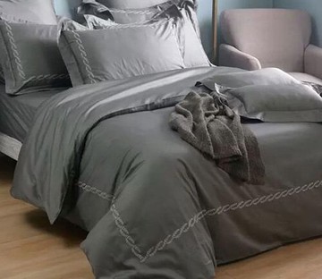 [COSCO代購5] W136120 La Belle 雙人加大300織純棉刺繡被套床包4件組 180公分 X 186公分 葉子款