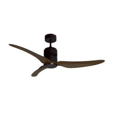 【OK歐凱】精緻藝術吊扇  直流DC無刷馬達 北歐現代 52吋 吊管式（主體黑古銀/葉片深木紋色）贈東芝14W黃光6顆