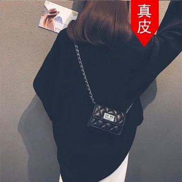 香港專柜放手機黑色小包包女2025新款夏高級感時尚菱格鏈條斜挎包