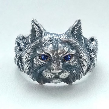 Lynx Head.Lynx Pendant.Lynx Charm.Lynx Necklace.Animal Totem.Bobcat 項鍊