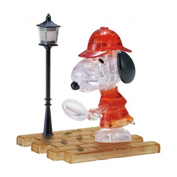 BEVERLY 透明立體拼圖 SNOOPY 史努比 偵探 34片 【鯊玩具】