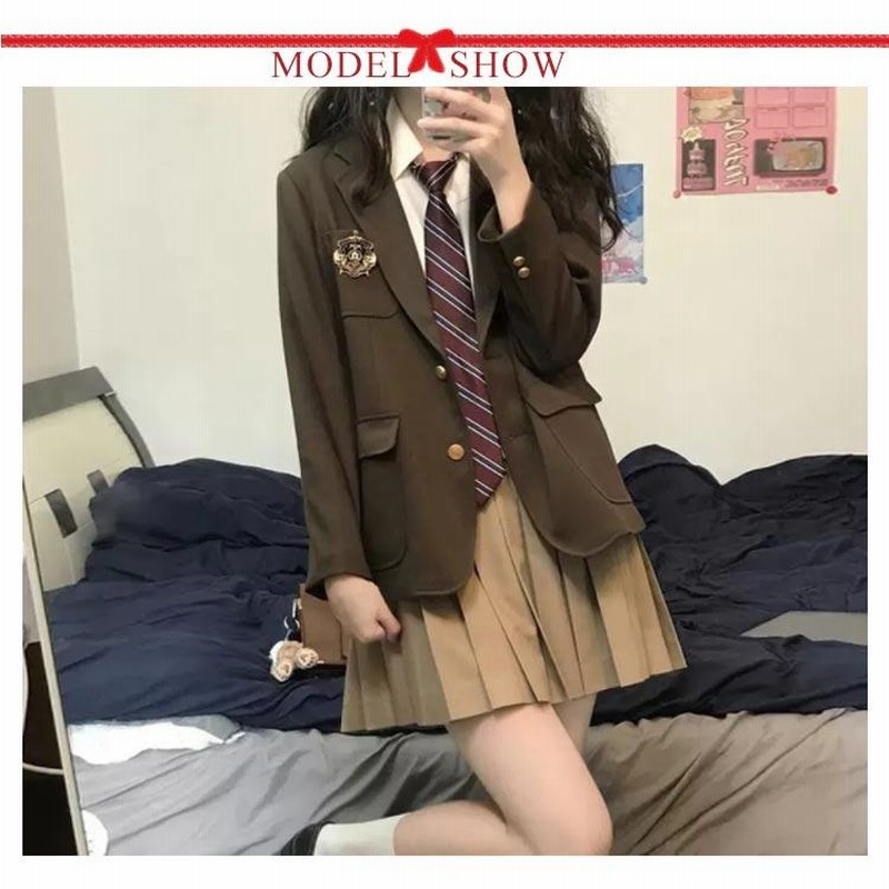 4点セット JK 制服 ワイシャツ＋ネクタイ＋プリーツスカート＋