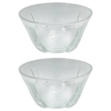 HOMEWARE MAGICIAN 家魔仕 初見 幸運草水晶碗 400ml/個 耐熱玻璃  透明色  2個