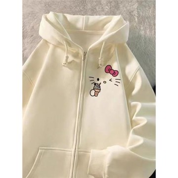 粉色衛衣開衫女春秋chic韓系溫柔風寬松慵懶外套設計感小眾棒球服