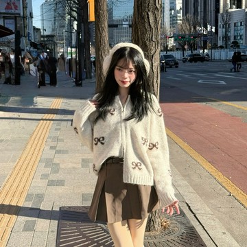 現+預｜𝑦𝑢𝑦𝑢'𝑠 🇰🇷韓製蝴蝶結雙拉鏈針織外