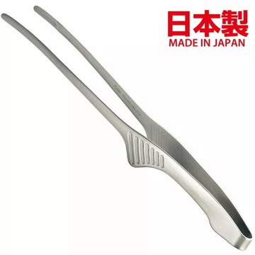 日本製 kohbec 不鏽鋼可站立細長型料理夾/食物夾/烤肉夾-錐形夾口容易夾住肉片 一體成型好清洗