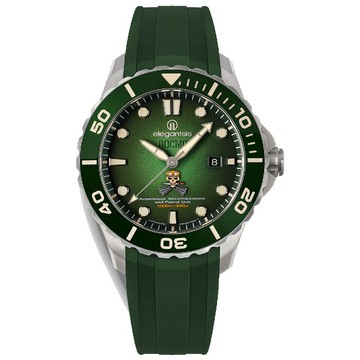 elegantsis 傑本尼氏 ELJX65AS-ROCMC-ARP 海軍陸戰隊特種限量腕錶/綠面 44mm｜樂天領券現折★全館特惠中★指定刷卡回饋10%
