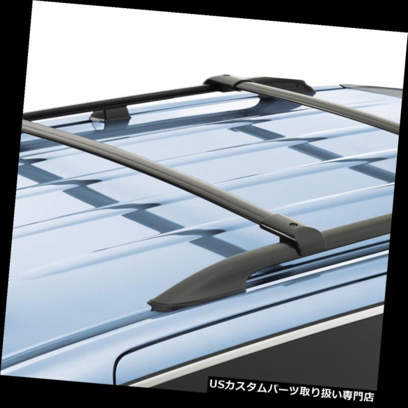 USカーゴ、ルーフ キャリア 0308ホンダパイロット用2倍アルミルーフラックレールクロスバー貨物キャリアブラック 2x Aluminum