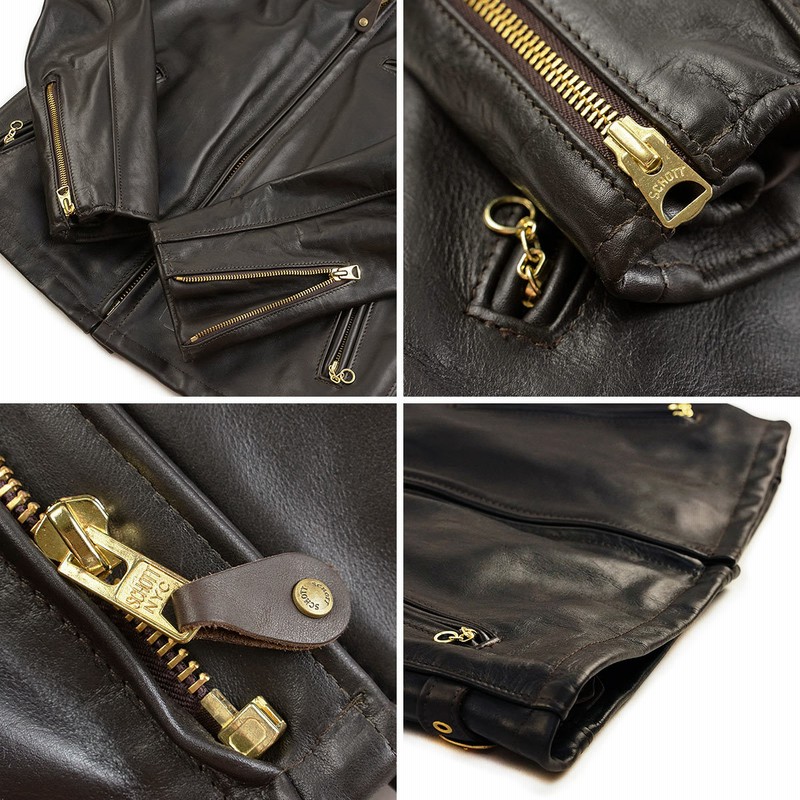 ショット SCHOTT 141 シングルライダース ブラウン BIG SIZE