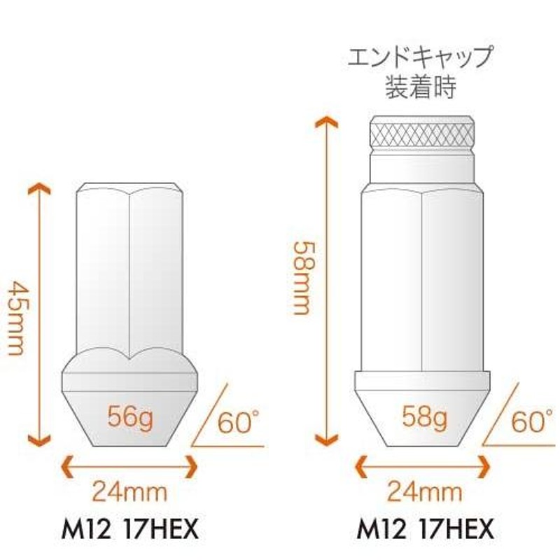 CRUIZE/クルーズ ホイールナット M12 × 1.25 クロモリ貫通レーシング ...