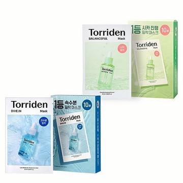 【Torriden】DIVE-IN微分子玻尿酸面膜／積雪草鎮定舒緩面膜(10片)｜韓國 DS021572