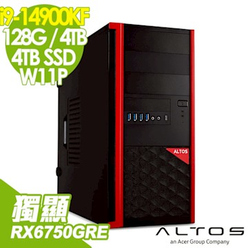 Acer 宏碁 Altos P150F8 水冷工作站 (i9-14900KF/128G/4TB+4TB SSD/RX6750GRE-10G/WIFI7/1200W/W11P)