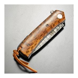 BNB KNIVES 折りたたみナイフ SNAKEWOOD FLIPPER ダマスカス BNB388101S