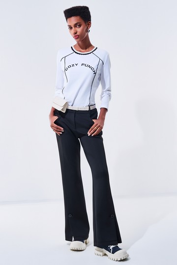 褲口開岔休閒長褲