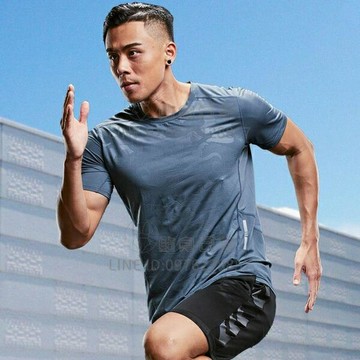短袖運動男速干衣跑步健身衣服冰絲T恤上衣男【倪醬小鋪】