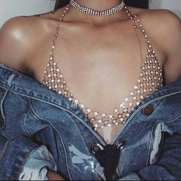 【歐美性感】身體鏈 比基尼鏈 胸鏈 項鍊 鎖骨鏈 流蘇鏈 鏤空設計 派對度假泳裝搭配 沙灘音樂節必備