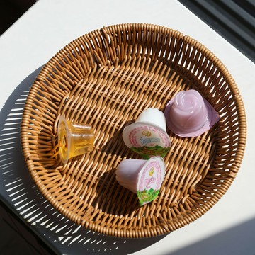 Kens日式果盤仿藤編織饅頭筐小吃籃客廳家用零食收納筐茶幾盤