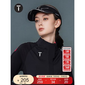 T/歐巡賽高爾夫球帽女夏季新品時尚印花大檐帽女無頂帽golf帽子