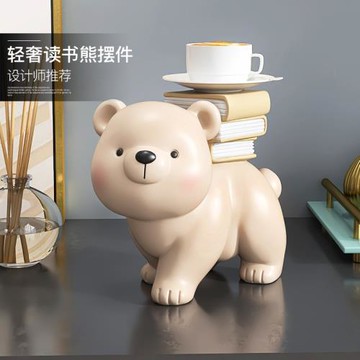 奶油風小熊桌面擺件客廳電視柜酒柜家居裝飾品臥室書房辦公室擺設