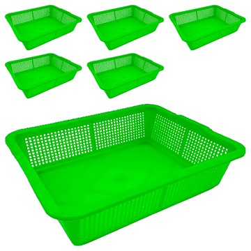 百貨King 公文林/置物籃/收納籃 PP材質 台灣製造  38.8 x 31 x 10cm  綠色  6個