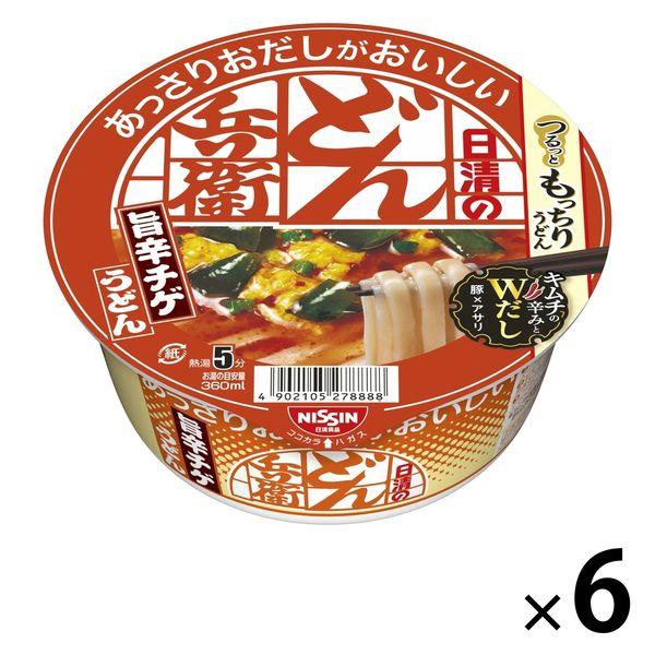 日清食品日清のあっさりおだしがおいしいどん兵衛 旨辛チゲうどん 6個 日清食品 カップ麺