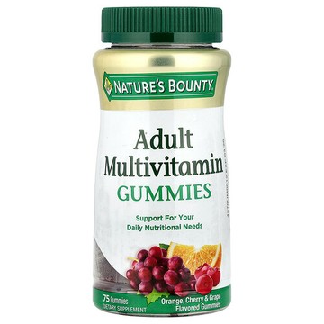 Nature's Bounty, 成年人多維生素軟糖，柳丁、櫻桃和葡萄味，75 粒