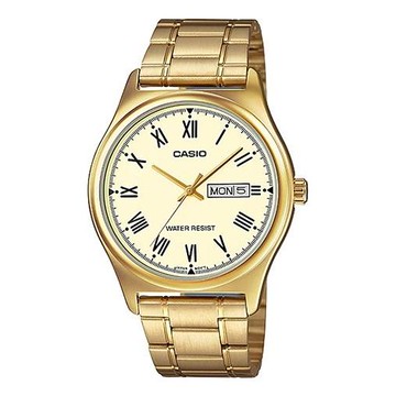 CASIO Stainless Steel Strap Quartz Waterproof Gold DialGold Strap Mens GoldGold Analog
