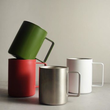 316不銹鋼馬克杯咖啡杯 水杯雙層防燙帶手柄高顏值杯子刻度保溫杯