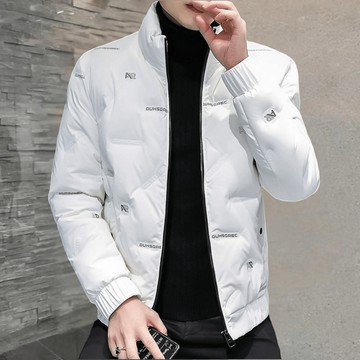 羽絨服 羽絨外套 保暖外套 冬天外套 防風外套 防寒 輕薄羽絨服男士2023高檔流行白鴨絨外套短款流修身男裝 羽絨衣男