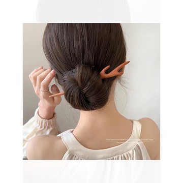 手工桃木發簪女簡約現代木簪子古風高級感發釵新中式木質釵子頭飾