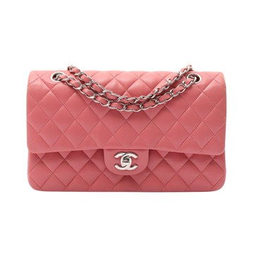 CHANEL 香奈兒 粉色 菱格紋羊皮 CoCo 25 鏈包 銀扣 【二手名牌BRAND OFF】