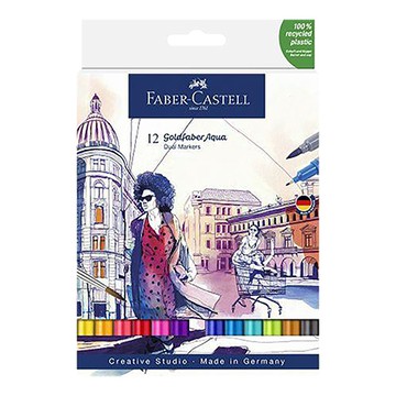 輝柏FABER-CASTELL雙頭水染彩繪筆/164612/12色/組