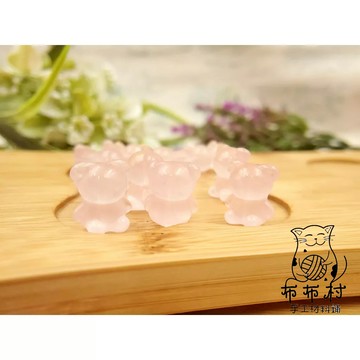 粉水晶小熊 水晶文玩飾品S38