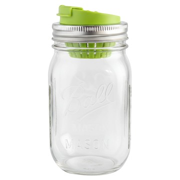 Ball 梅森 Jarware x Ball 窄口果汁隨行玻璃罐 不鏽鋼  1個  480ml