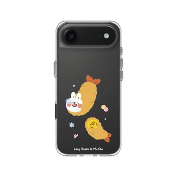 iPhone Air Clear Case（相機按鈕） 透明 - 懶散兔與啾先生 Lazy Rabbit and Mr.Chu - 炸蝦