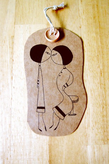 大頭症女孩英文字母書籤-B