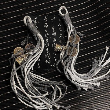 高級感包包掛飾1國風掛飾中式包掛掛件獅子百搭流蘇民族揹包山鬼花錢編織原創書包掛飾 百搭掛件 交換禮物 機掛件 鑰匙扣 包