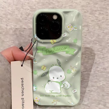 可愛卡通帕恰狗 適用蘋果17Promax手機殼 iPhone16 15 14 13 12 11 軟殼 隕石殼 波浪保護殼