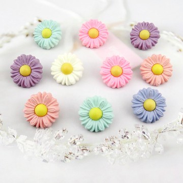 樹脂小鄒菊彩色兒童紐扣雪紡上衣毛衣開衫裙子發飾寶寶裝飾扣