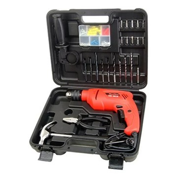 SHINKOMI 型鋼力 四分震動電鑽豪華工具箱組 110V 60HZ 5.9Amp 輸入功率650W 木材25mm/鋼材13mm 重量2.25kg  1組