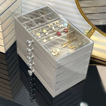🌟臺灣出貨🌟高檔精緻抽屜式耳環耳釘戒指項鍊手鐲大容量手飾品子 首飾盒 飾品收納盒 首飾收納盒 分隔收納盒