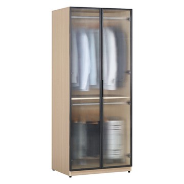 Boden-恩洛2.7尺長虹玻璃門衣櫃/透視衣櫃(二吊桿)-80x58x197cm