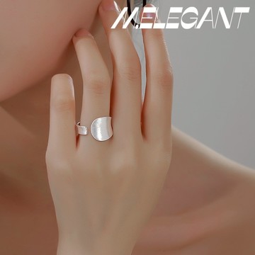 M.e.【24H出貨】韓版時尚霧面 幾何不規則個性戒指S925鍍銀 開口可調節戒指