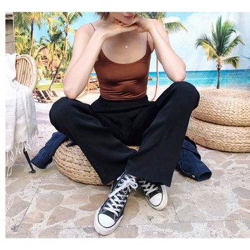 積里米 篙級面料 新款篙質感垂感落女士高腰落地長褲闊腿褲